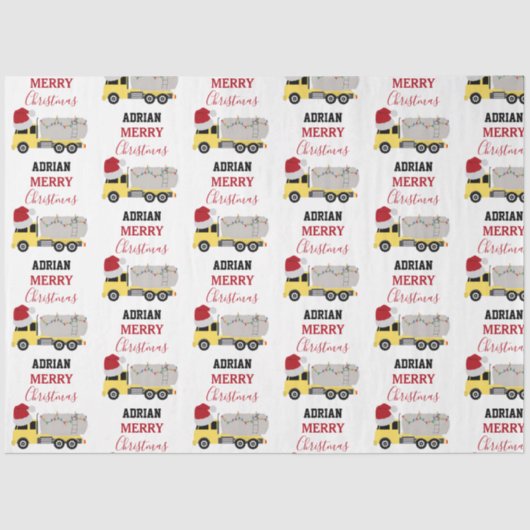 Kerst Tanker Truck Transport Trucks Tissuepapier (Voorkant)
