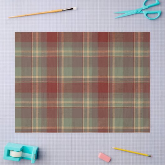 Kerst Tartan Brick Rood Groen ID1141A Tissuepapier (Craft)