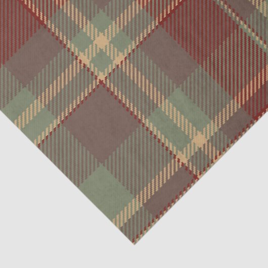 Kerst Tartan Brick Rood Groen ID1141A Tissuepapier (Detail)