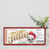 Kerst Tattoo Cadeaubon Kaart Voucher (Staand voorkant)