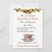 Kerst Tea Party bij oma's huis Kaart (Achterkant)