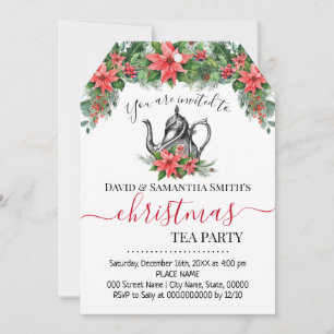 Kerst Tea Party Vakantie Tea Party Feestdagenkaart