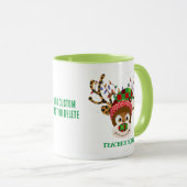 Kerst Teacher Squad Rendier Teacher Groen Mok (Voorkant rechts)