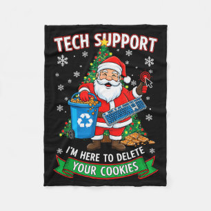 Kerst Tech Support Hier Om Grappige Cookie Te Verw Fleece Deken