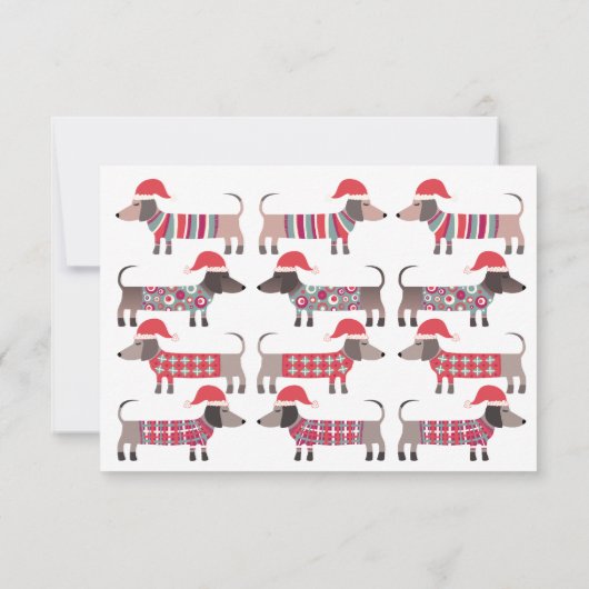 Kerst Teckel Hond Verhuisaankondiging Aankondiging (Achterkant)