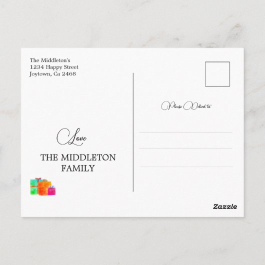 Kerst Teckel Hond Vrolijk Kerstfeest Briefkaart (Achterkant)