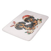 Kerst teckel honden badmat (Gekanteld)