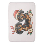 Kerst teckel honden badmat (Voorkant Verticaal)