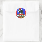 Kerst Teckel Ronde Sticker (Tas)
