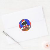Kerst Teckel Ronde Sticker (Envelop)