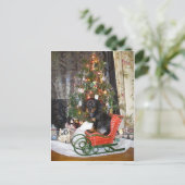 Kerst teckel stijl feestdagenkaart (Staand voorkant)