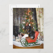 Kerst teckel stijl feestdagenkaart (Voorkant / Achterkant)