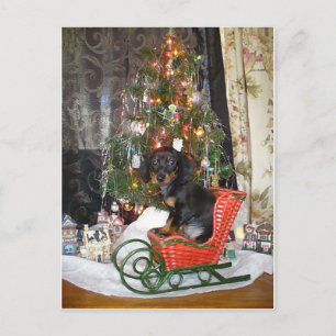 Kerst teckel stijl feestdagenkaart