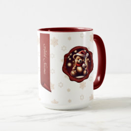 Kerst Teddy Ball Gepersonaliseerde Banner Wit Mok