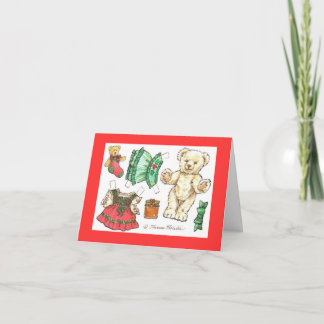 Kerst Teddy Bear papieren pop kaart
