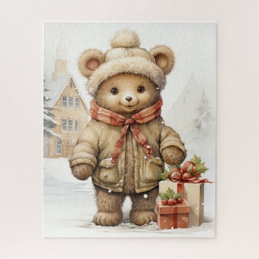 Kerst Teddy Bear Puzzel (Verticaal)