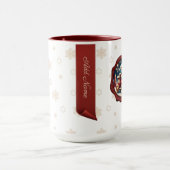 Kerst Teddy Train2 Gepersonaliseerde Banner Wit Mok (Midden)