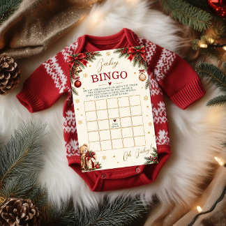 Kerst Teddybeer Babyshower Bingo Spel