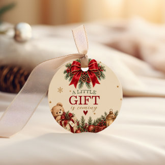 Kerst Teddybeer Een Klein Cadeau Baby Shower Bedankjes Labels