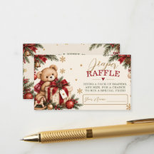 Kerst Teddybeer Luier Raffle Baby Shower
