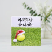 Kerst, tennisbal en kerstbal feestdagenkaart (Staand voorkant)