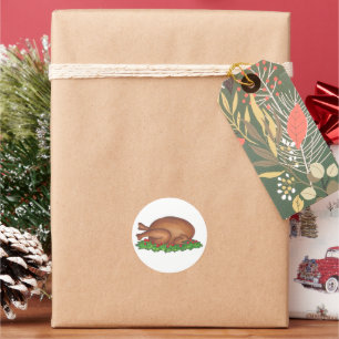 Kerst Thanksgiving Diner Turkije Dag Vogel Ronde Sticker