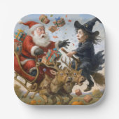 Kerst Thanksgiving en Halloween Feestdagen Papieren Bordje (Voorkant)