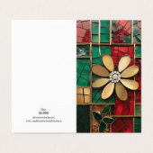 Kerst Thema Bloem Vitrail Mozaïek gebroken glas Kaart (Buitenkant ongevouwen)