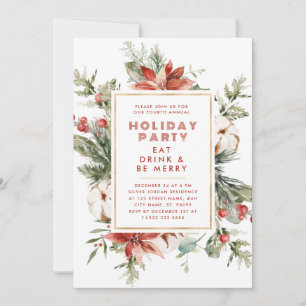 Kerst Thema Bloemen Lijst Vakantie Uitnodigen Kaart