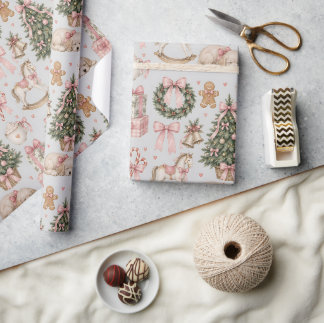 Kerst-thema illustratie cadeaupapier
