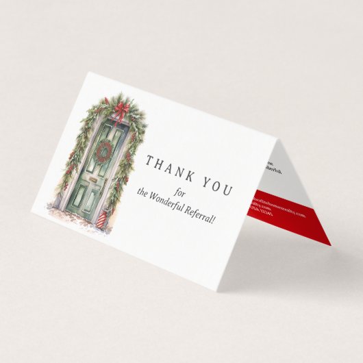 Kerst Thema Onroerend goed Referral Kaart (Voorkant)