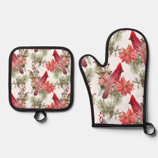 Kerst thema Pothouder Ovenwant & Pannenlap Set (Voorkant)