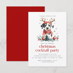 Kerst Thema Puppy Kerst Cocktail Party Bedankkaart