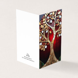 Kerst Thema Tree of Life mozaïek gebroken glas Kaart