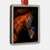 Kerst Thoroughbred Racehorse Metalen Ornament (Rechts)