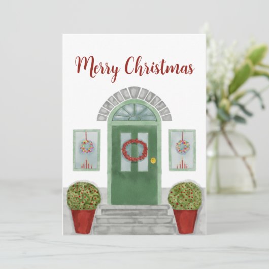 Kerst thuis uitnodiging (Staand voorkant)