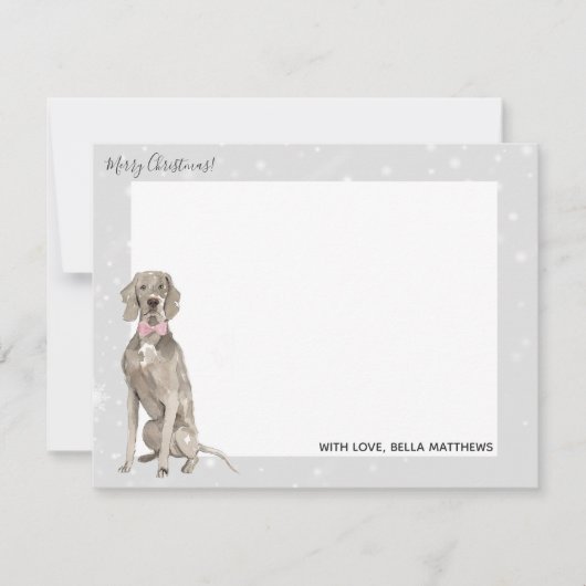 Kerst thuis voor Weimaraner honden Notitiekaartje (Voorkant)