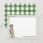 Kerst thuis voor Weimaraner honden Notitiekaartje (Voorkant / Achterkant)