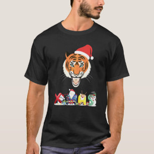 Kerst Tijger Gezicht Boom Sneeuw Pyjama Kerstmis 2 T-shirt