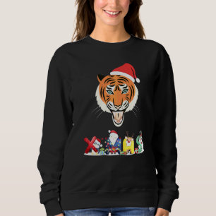 Kerst Tijger Gezicht Boom Sneeuw Pyjama Kerstmis 2 Trui