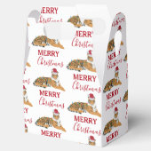 Kerst Tijger Grappig Dier met Santa Hat Bedankdoosjes (Geopend)