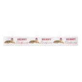 Kerst Tijger Grappig Dier met Santa Hat Lint (Voorkant)