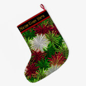 Kerst Tinsel PomPoms (gepersonaliseerd) Grote Kerstsok (Achterkant (Hangend))