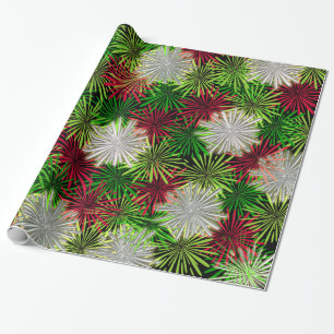 Kerst Tinsel PomPoms - Rood, Groen en Wit Cadeaupapier