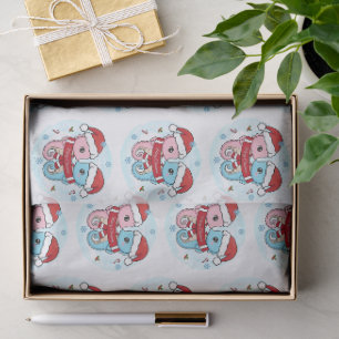 Kerst Tissuepapier met Adorable Zeepaarden