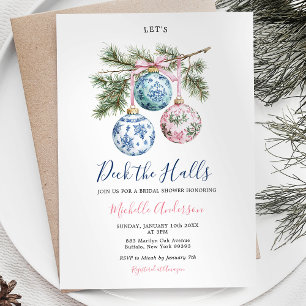 Kerst Toile Chinoiserie Ornament Vrijgezellenfeest Kaart