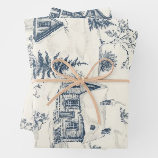 Kerst Toile Pattern Accessoires Inpakpapier Vel (In situ)