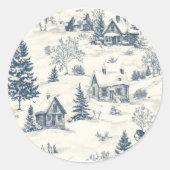 Kerst Toile Pattern Accessoires Ronde Sticker (Voorkant)