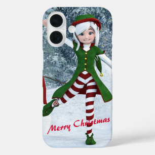Kerst Toon Meisje in een Winterbos iPhone 16 Hoesje