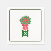 Kerst Topiaries Hulst Bes boom Topiary Beve Servet (Voorkant)